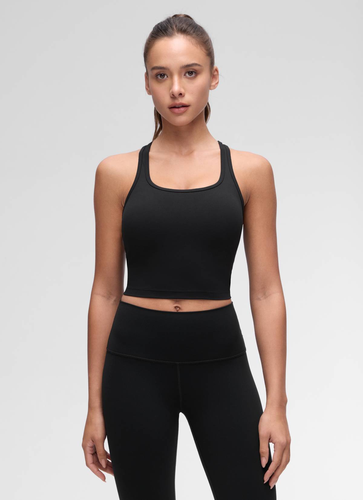 CRZ YOGA Women's Yoga Low support Butterluxe Scoop Neck Bra Y-Back Black