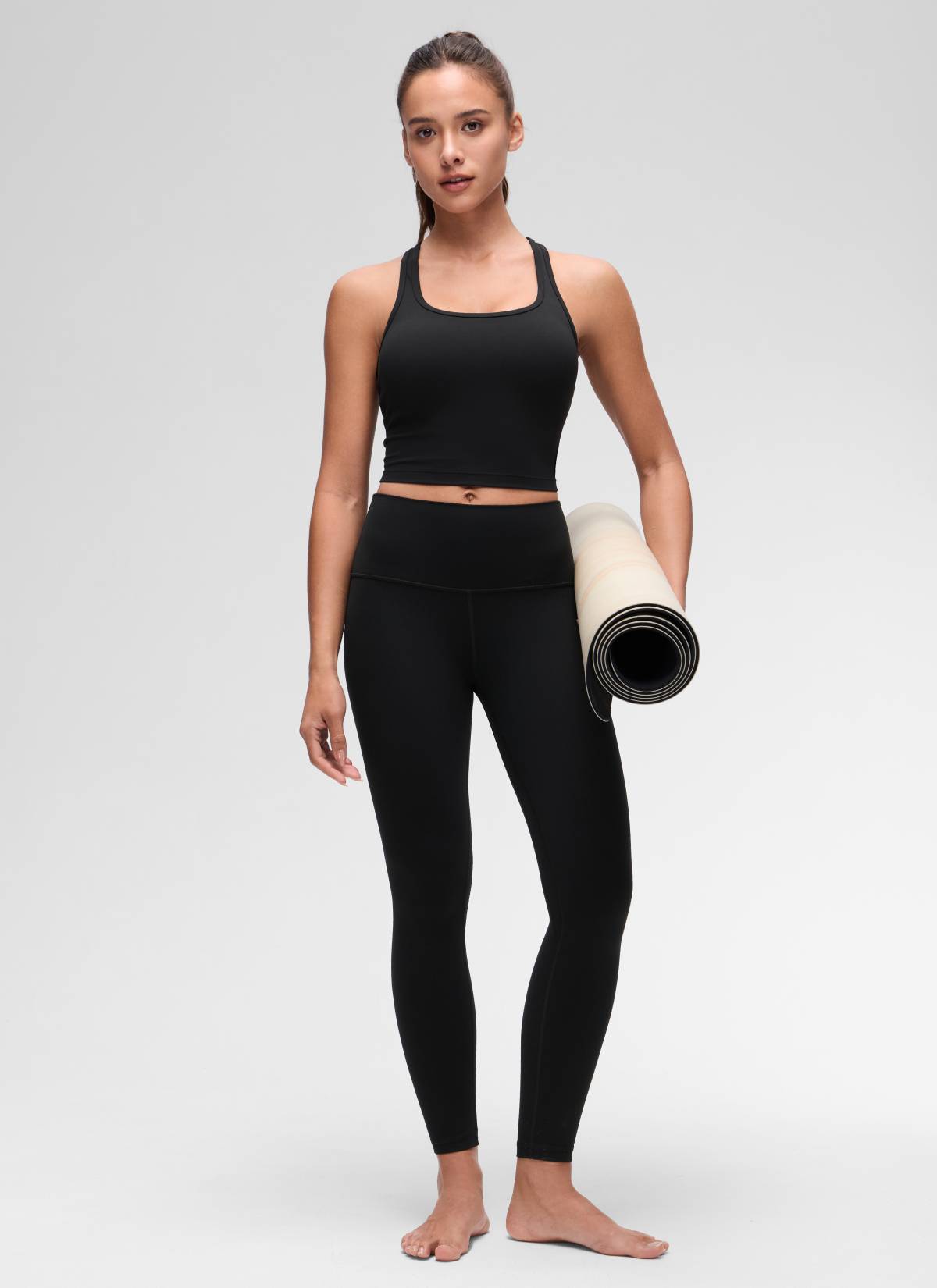 CRZ YOGA Women's Yoga Low support Butterluxe Scoop Neck Bra Y-Back Black