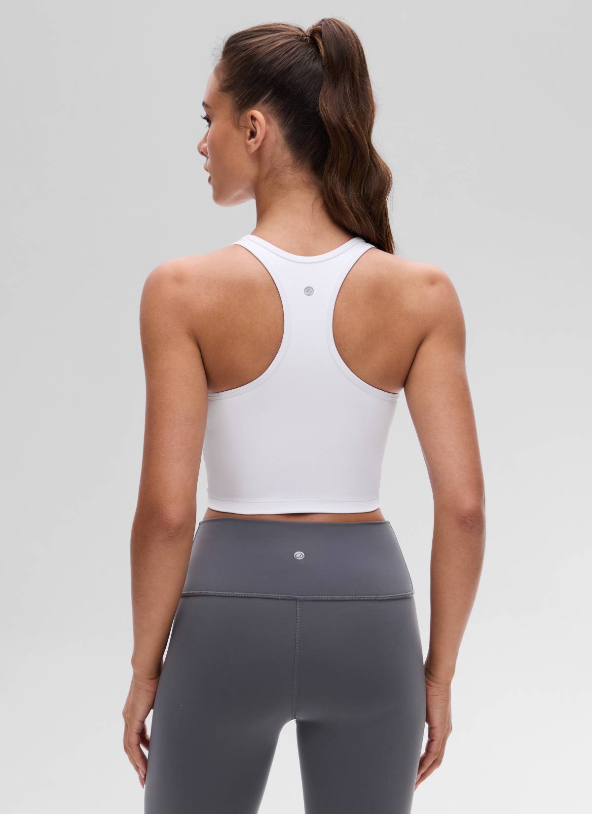 CRZ YOGA Women's Yoga Low support Butterluxe Scoop Neck Bra Y-Back White