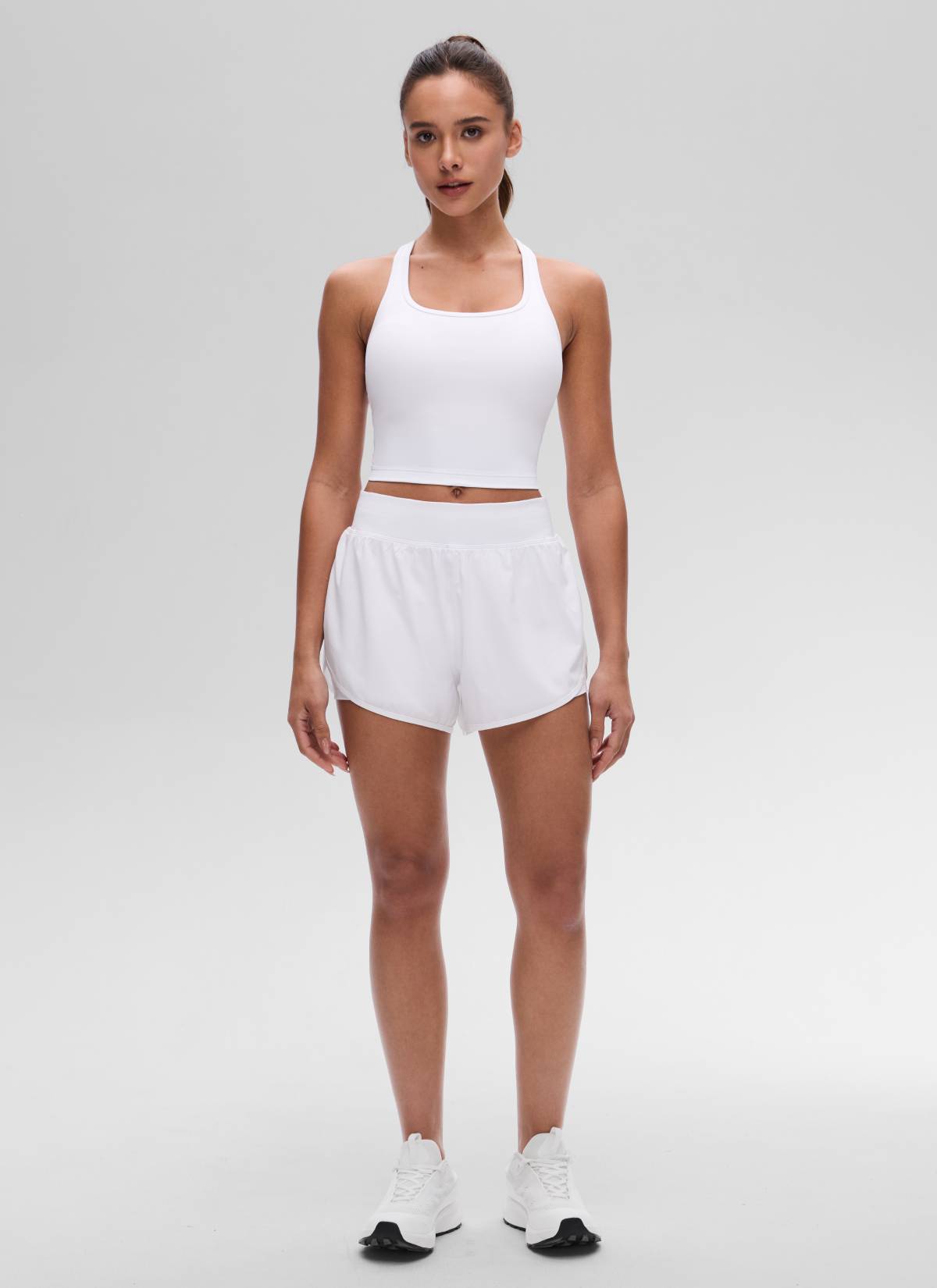 CRZ YOGA Women's Yoga Low support Butterluxe Scoop Neck Bra Y-Back White