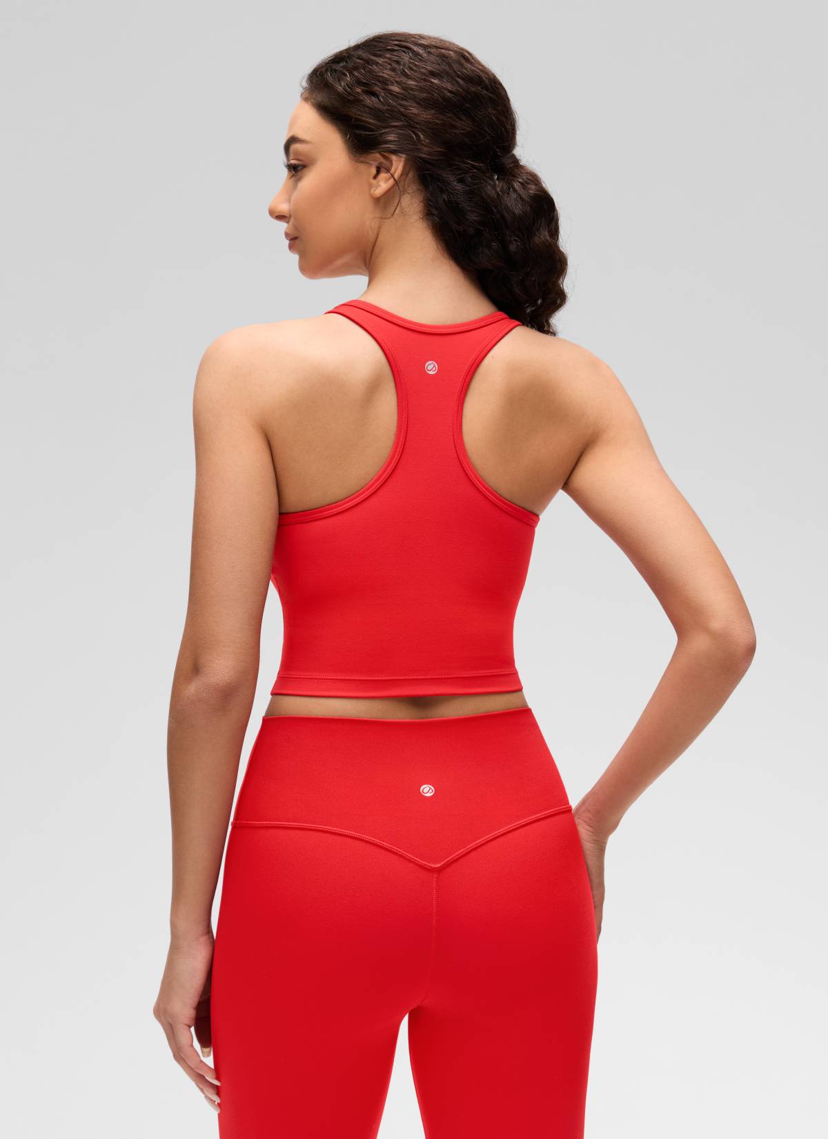 CRZ YOGA Women's Yoga Low support Butterluxe Scoop Neck Bra Y-Back Deep Red