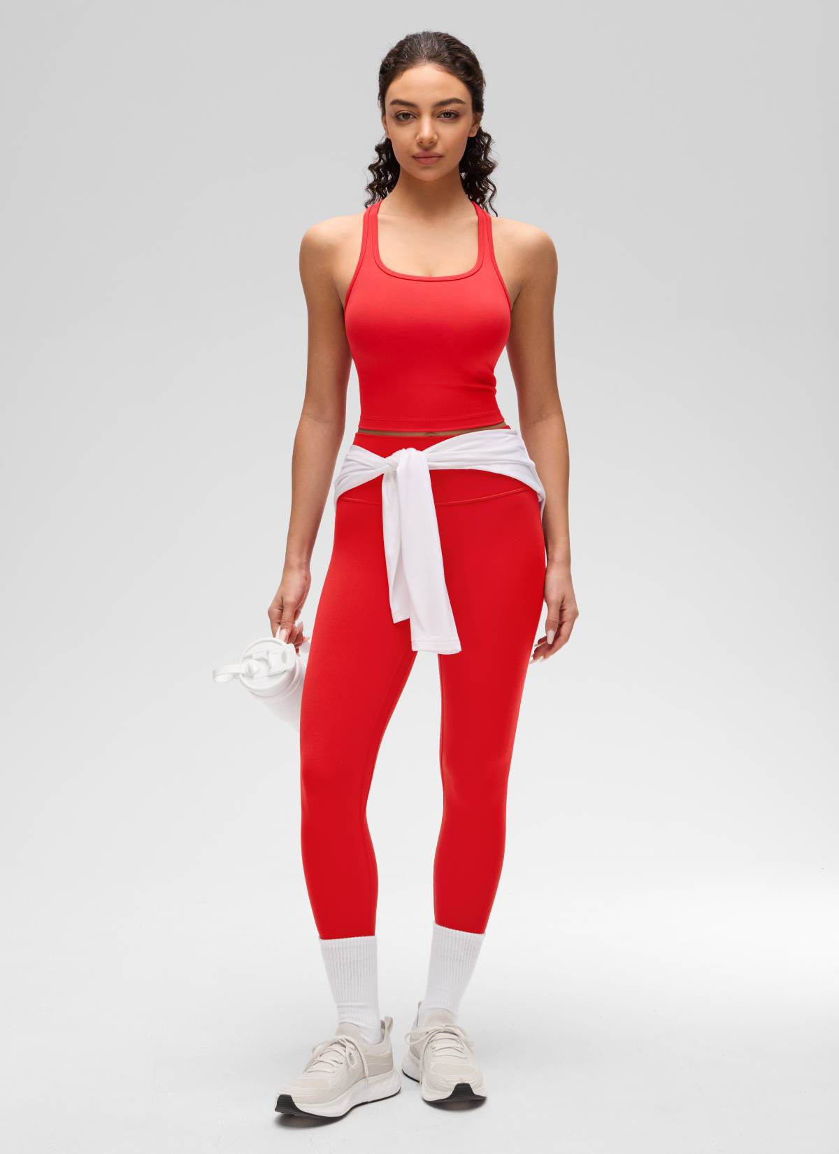 CRZ YOGA Women's Yoga Low support Butterluxe Scoop Neck Bra Y-Back Deep Red