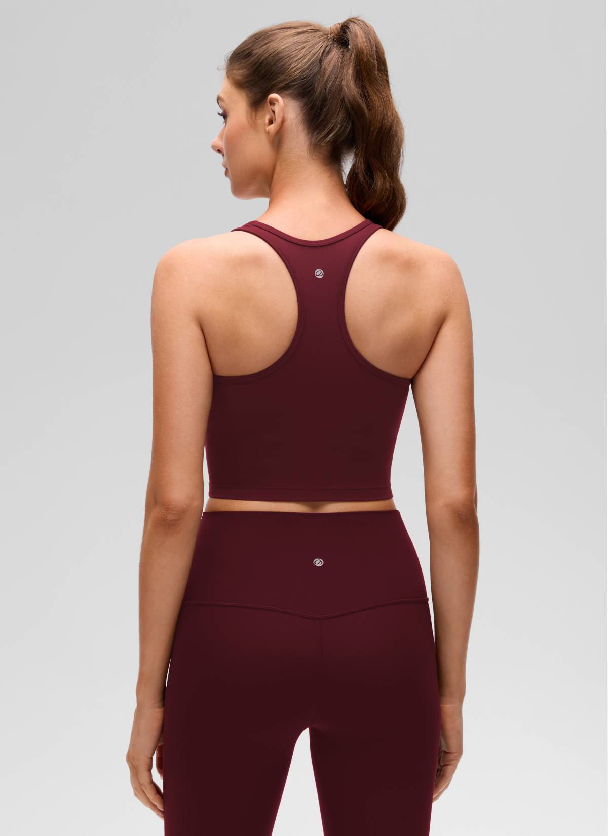 CRZ YOGA Women's Yoga Low support Butterluxe Scoop Neck Bra Y-Back Red Merlot
