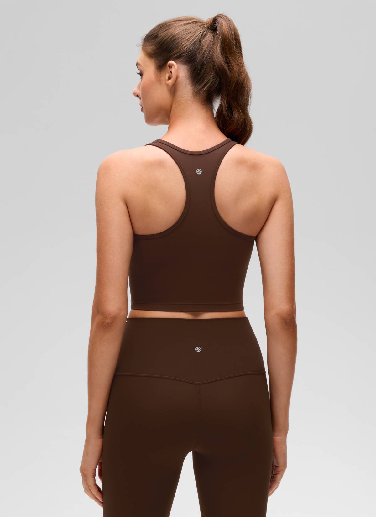 CRZ YOGA Women's Yoga Low support Butterluxe Scoop Neck Bra Y-Back Lava Brown