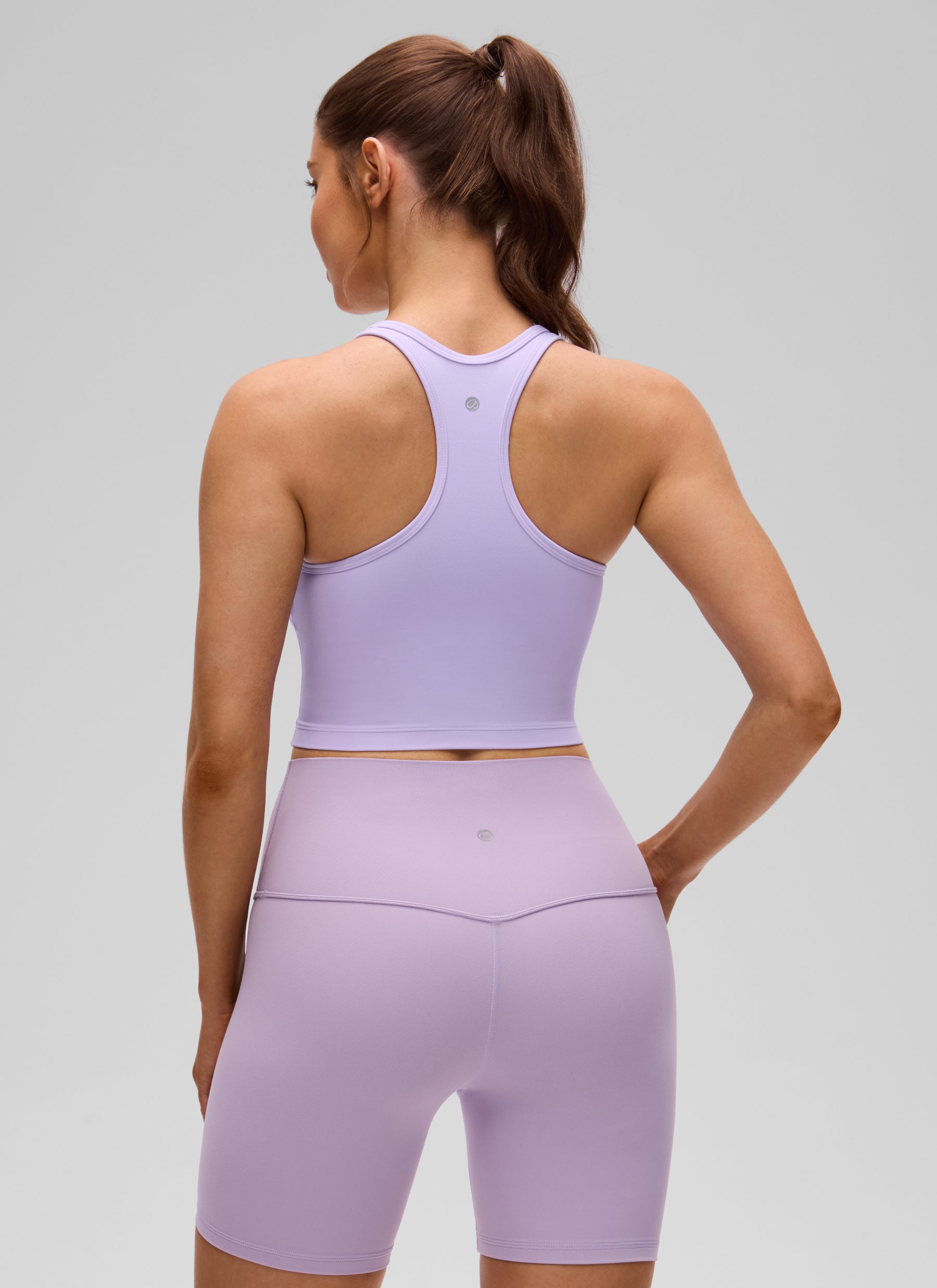 CRZ YOGA Women's Yoga Low support Butterluxe Scoop Neck Bra Y-Back Lavender Frost
