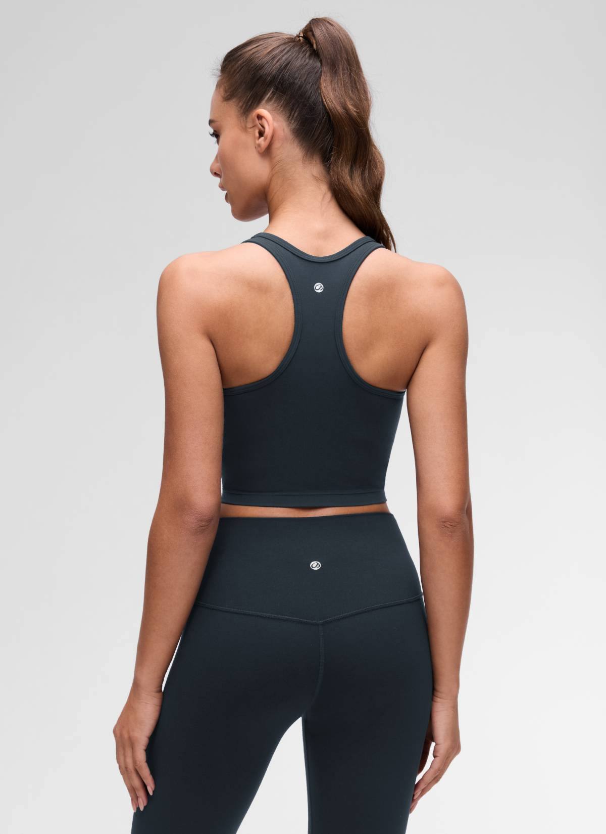 CRZ YOGA Women's Yoga Low support Butterluxe Scoop Neck Bra Y-Back True Navy