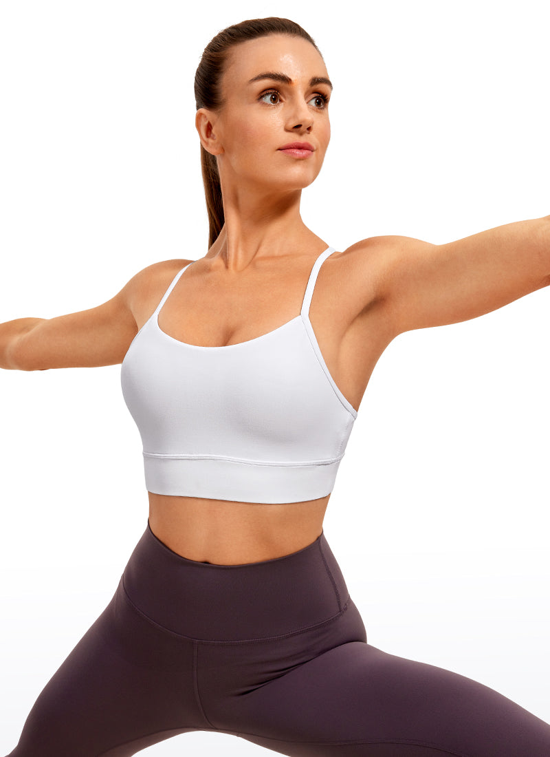 CRZ YOGA – חזיית יוגה לנשים עם תמיכה קלה, Butterluxe , גב בצורת Y, לבן