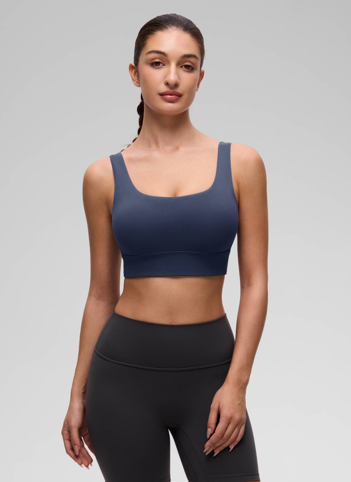 CRZ YOGA Women's Yoga Low Support Butterluxe Sport Bra U Back Longline Club Blue