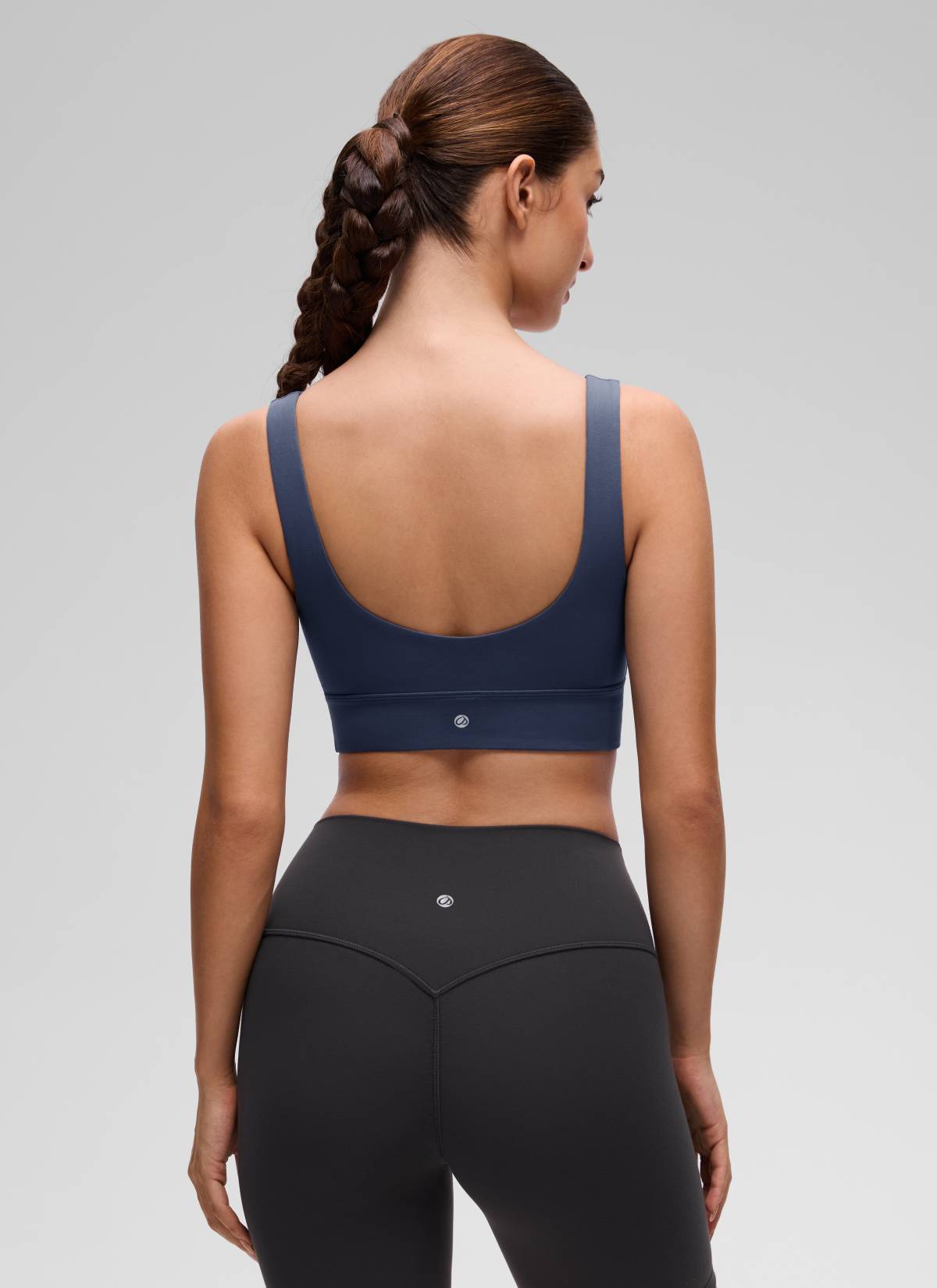 CRZ YOGA Women's Yoga Low Support Butterluxe Sport Bra U Back Longline Club Blue