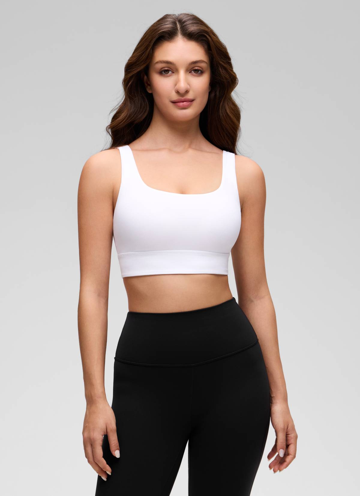 CRZ YOGA Women's Yoga Low Support Butterluxe Sport Bra U Back Longline White