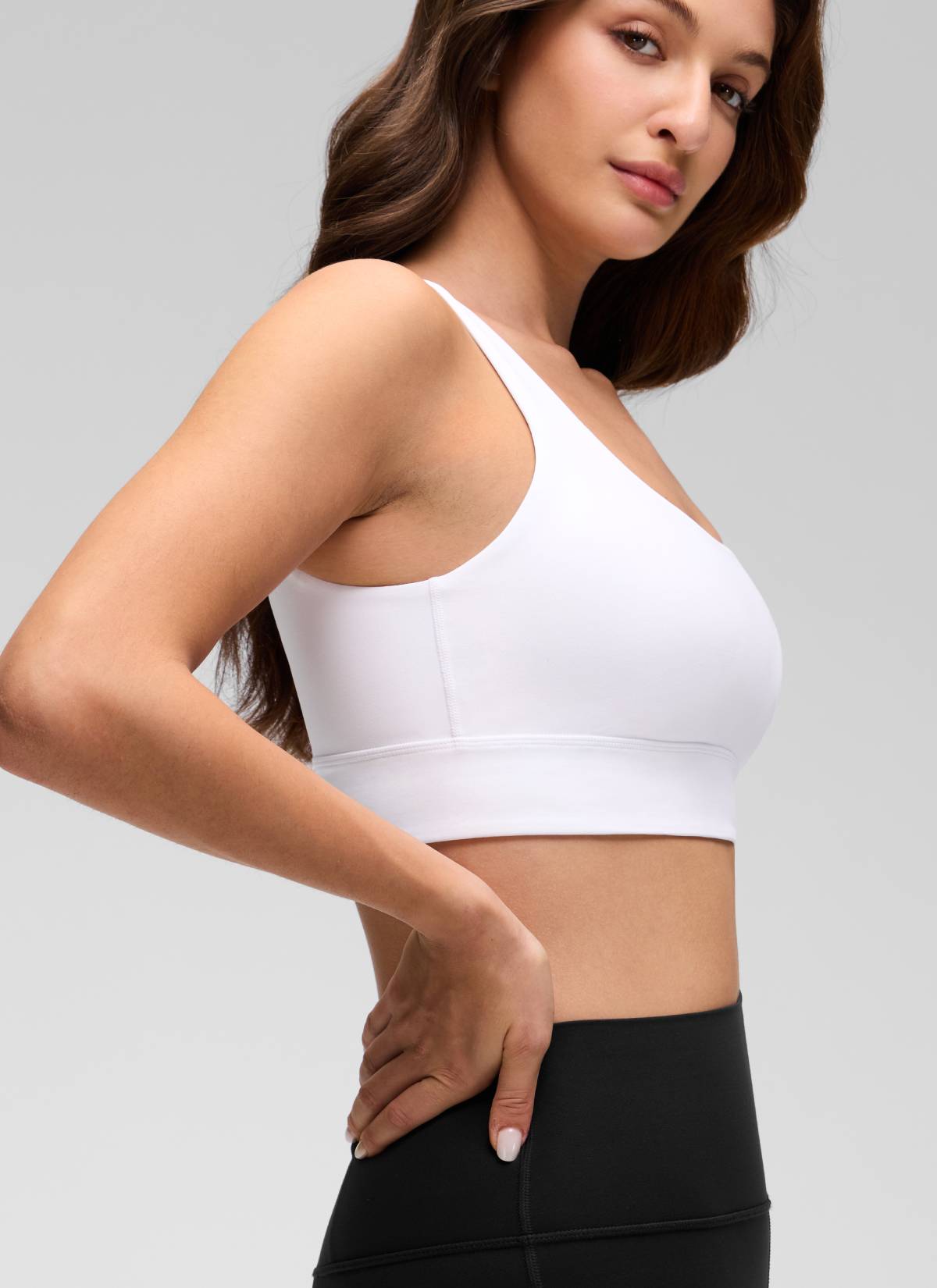 CRZ YOGA Women's Yoga Low Support Butterluxe Sport Bra U Back Longline White