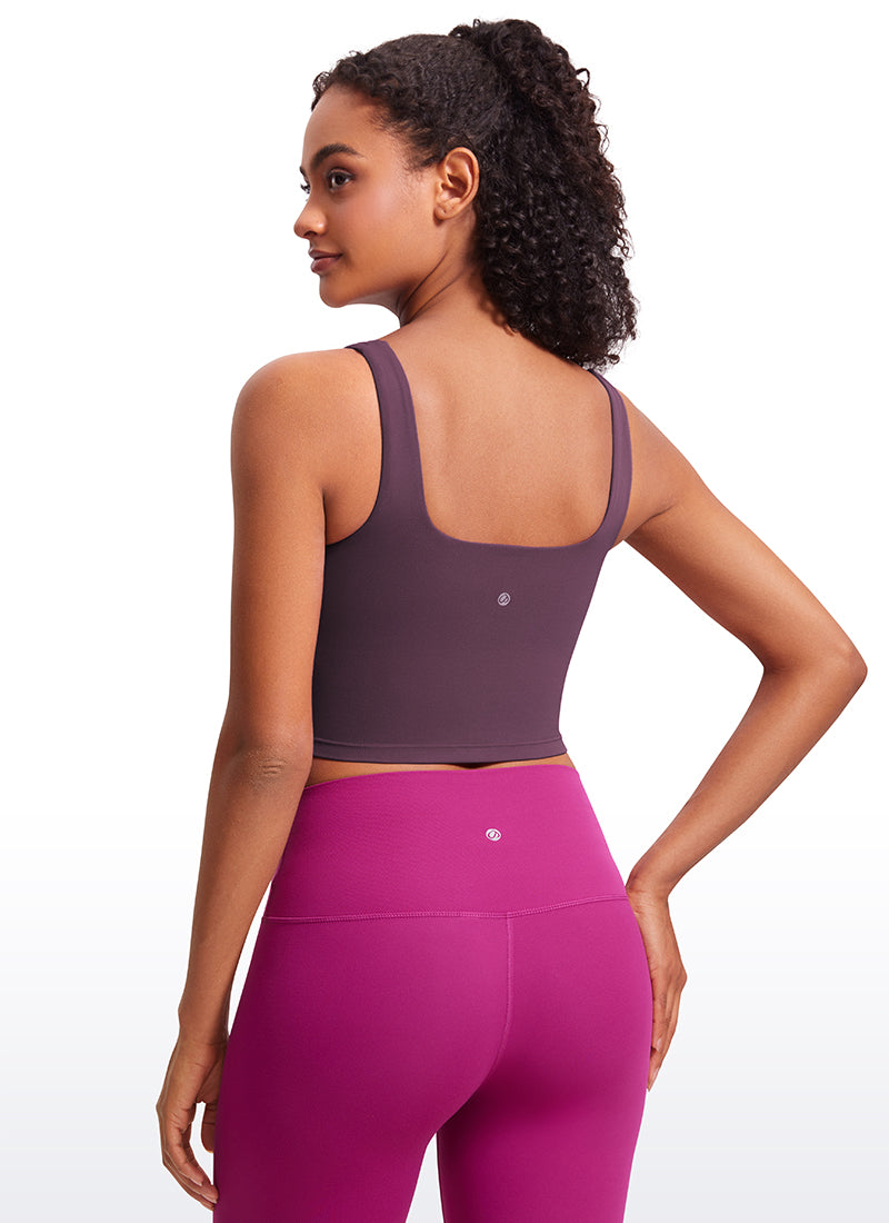 CRZ YOGA – חזיית יוגה לנשים, בעלת השפעה נמוכה, Butterluxe , עם צווארון מרובע, בצבע סגול-ענבים-קוצים