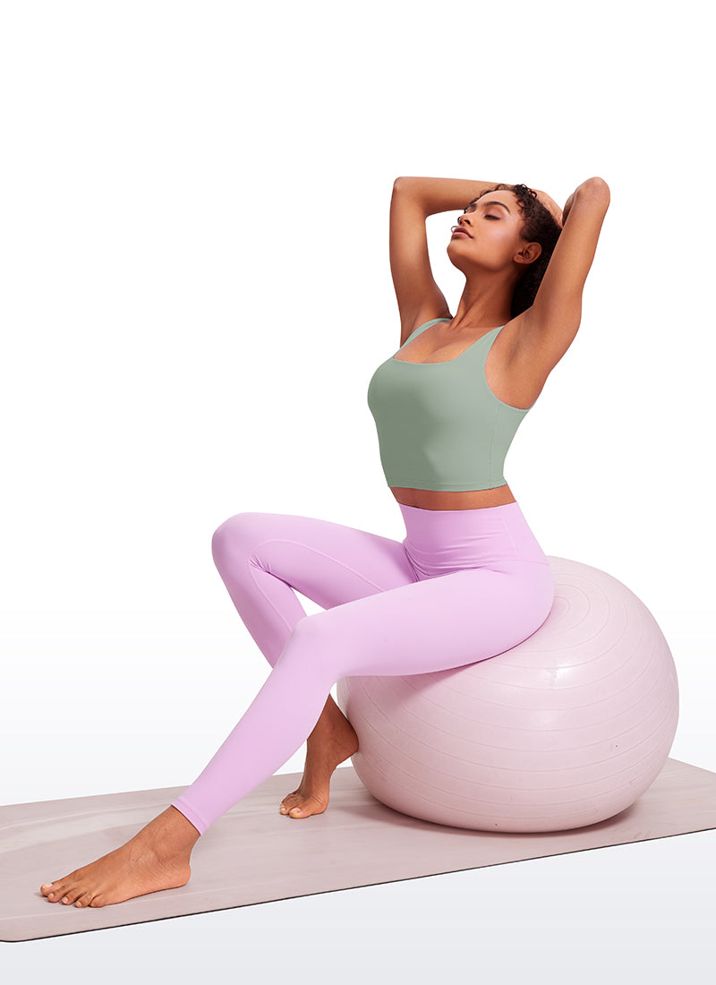 CRZ YOGA – חזיית יוגה לנשים, בעלת השפעה נמוכה, Butterluxe , צווארון מרובע, בצבע ירוק, דגם Palm Court