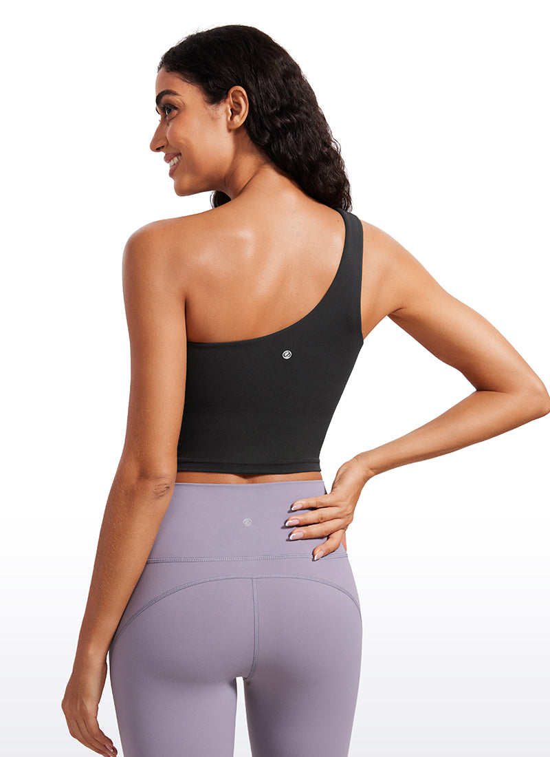 CRZ YOGA Butterluxe – חזיית ספורט ארוכה Butterluxe עם כתף אחת, בצבע שחור