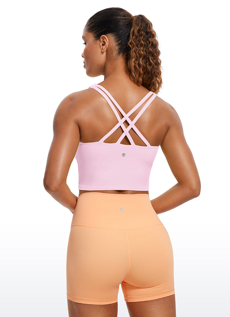 CRZ YOGA – חזיית ספורט ארוכה לנשים Butterluxe צולבות בסגנון " Butterluxe ", בצבע ורוד-אדמונית