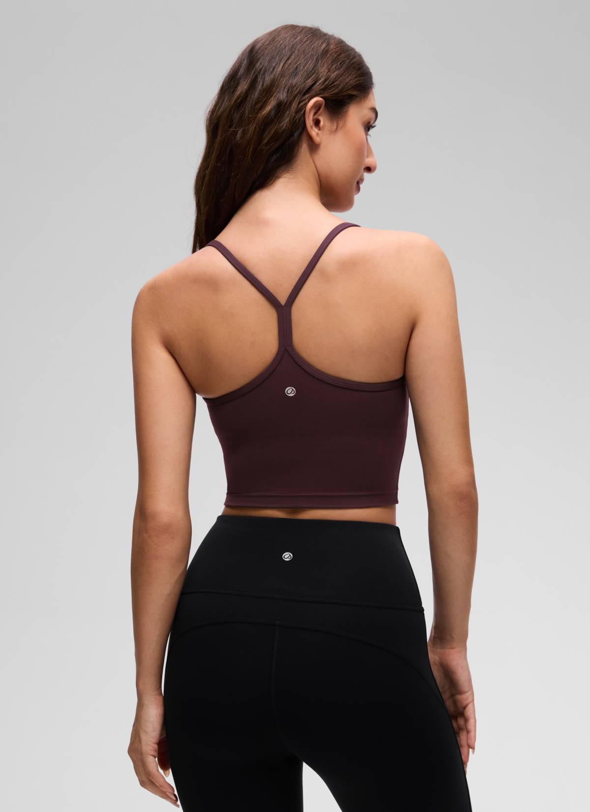 CRZ YOGA Womens Butterluxe Y Back Longline Sports Bras Crop Tank Top Ripe Plum