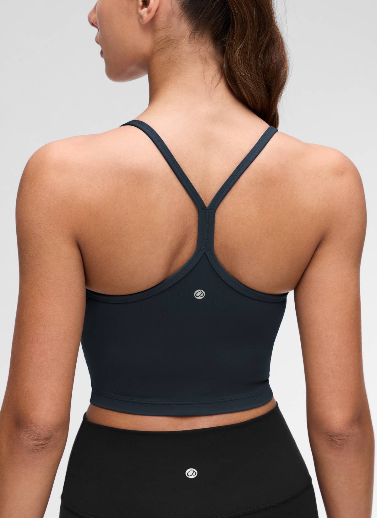 CRZ YOGA Womens Butterluxe Y Back Longline Sports Bras Crop Tank Top True Navy