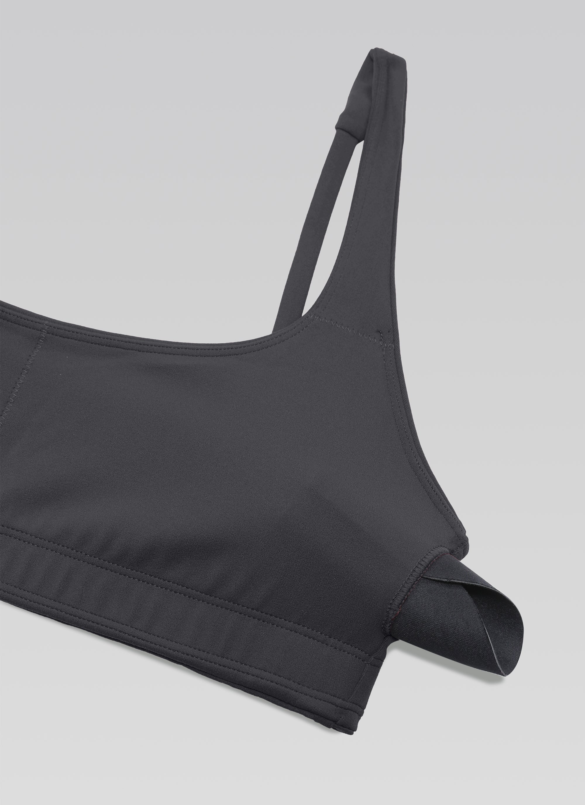 CRZ YOGA Women Butterluxe Square Neck Cami Padded Mini Bra Mysterious Grey