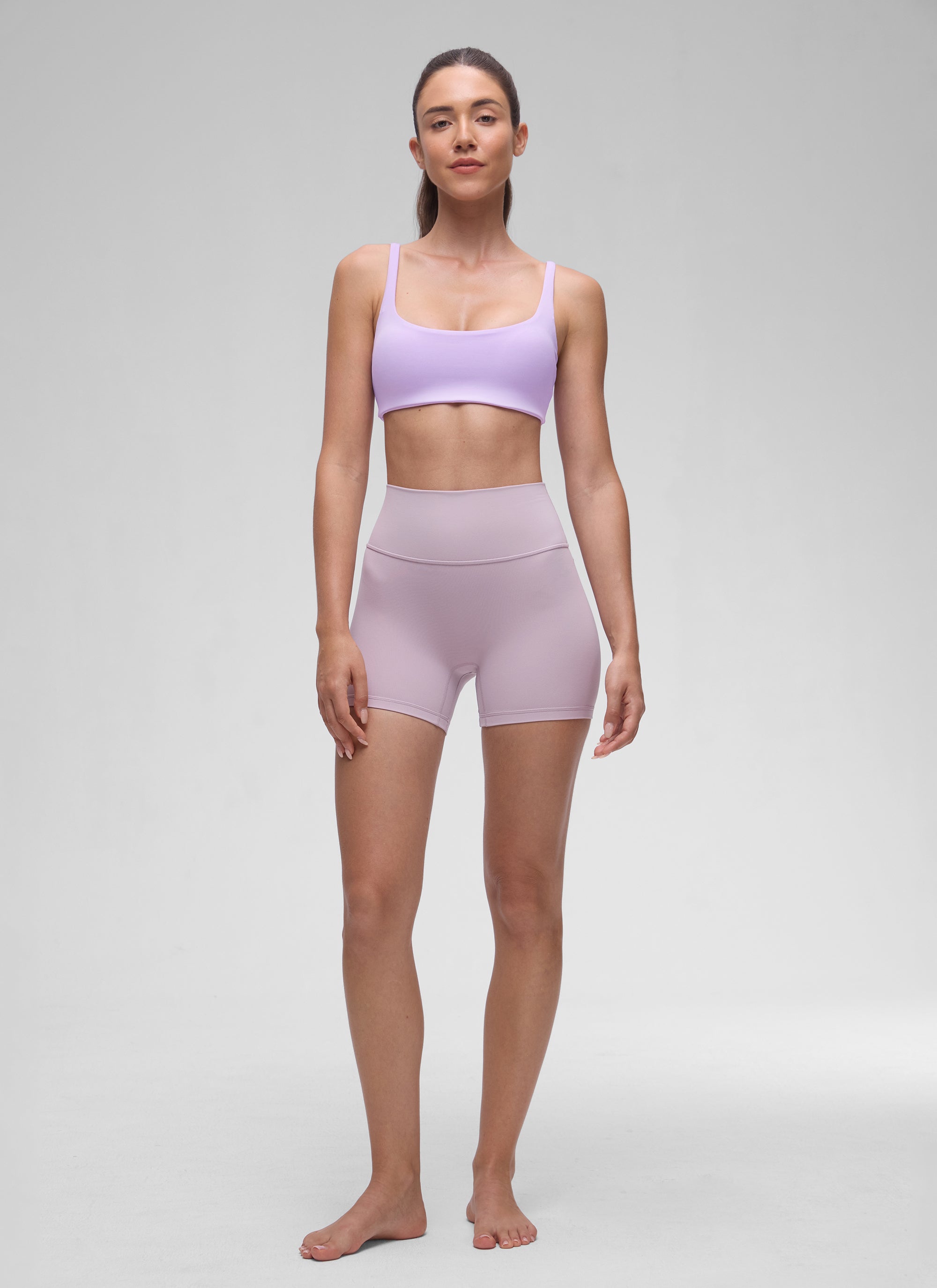 CRZ YOGA – גופייה לנשים עם מחשוף Butterluxe , חזייה מיני מרופדת, סגול אלפיני