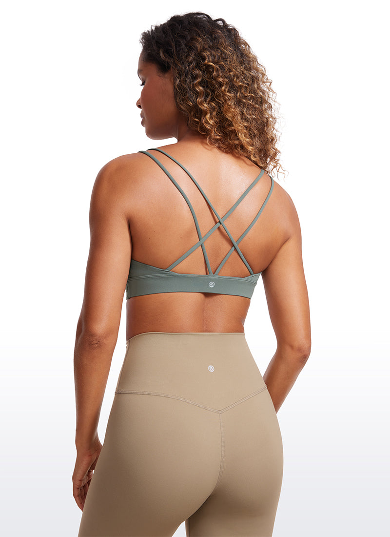 CRZ YOGA – חזיית Butterluxe לנשים עם תמיכה קלה Butterluxe , רצועות בגב, אפור-סאג'