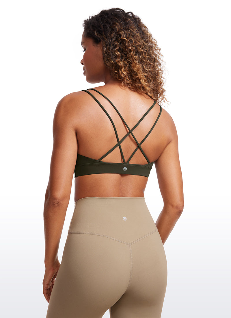 CRZ YOGA – חזיית Butterluxe לנשים עם תמיכה קלה Butterluxe , עם רצועות בגב, בצבע ירוק זית