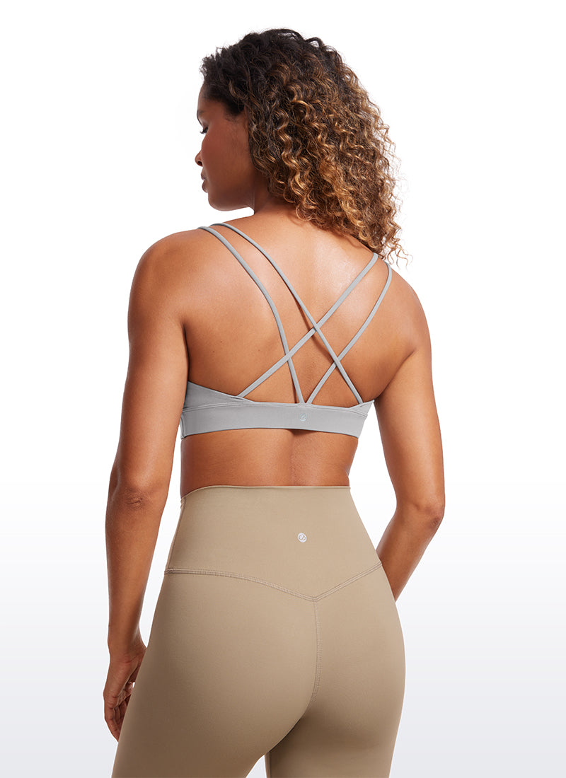 CRZ YOGA – חזיית Butterluxe לנשים עם תמיכה קלה Butterluxe , רצועות בגב, צבע אפור גול