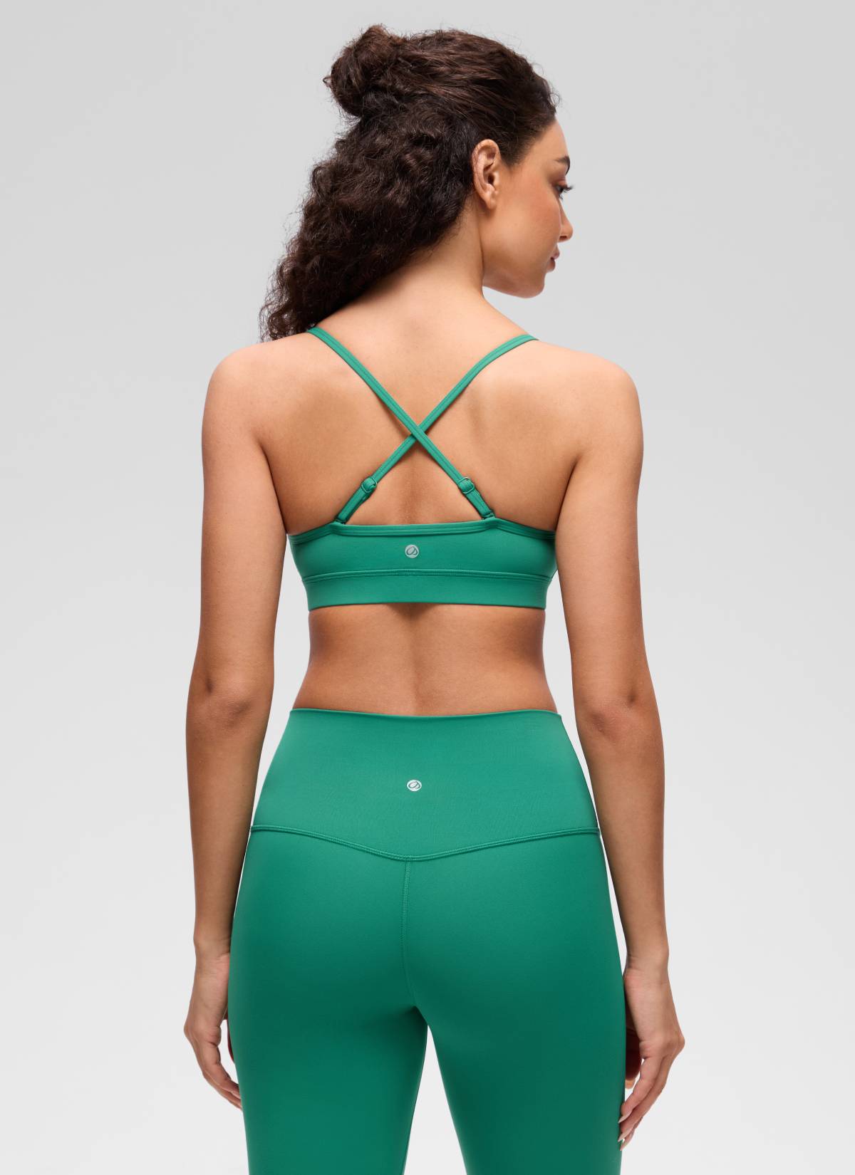 CRZ YOGA Butterluxe Womens V Neck Camisole Yoga Padded Sports Bra Cascadia Green
