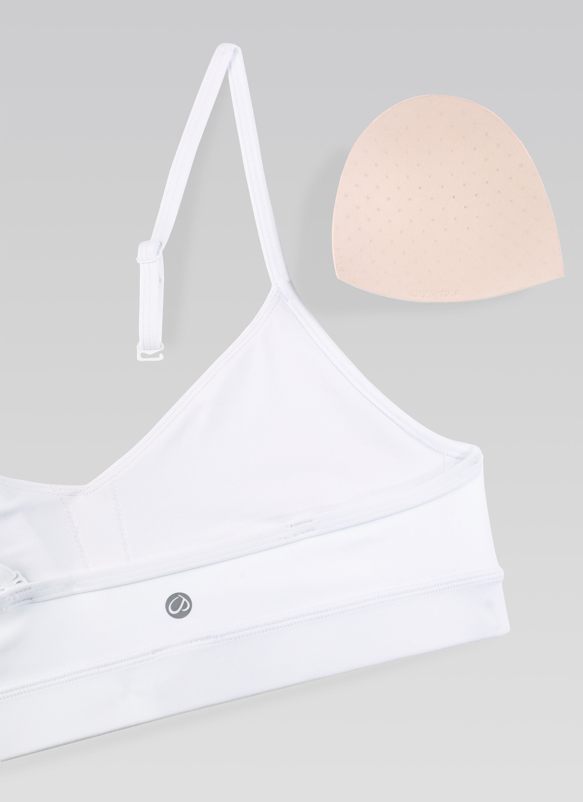 CRZ YOGA Butterluxe חזיית ספורט מרופדת ליוגה גופיית קמיסול וי-צוואר לנשים לבן