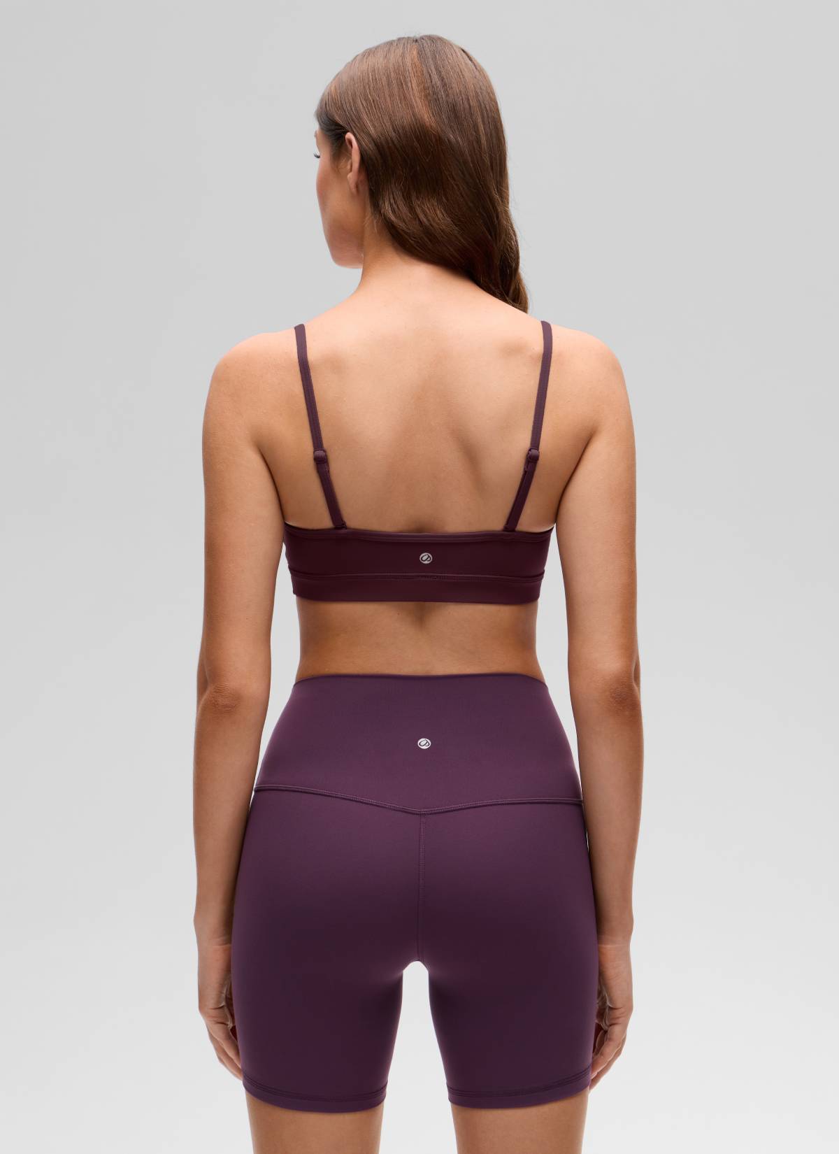 CRZ YOGA Butterluxe Womens V Neck Camisole Yoga Padded Sports Bra Ripe Plum