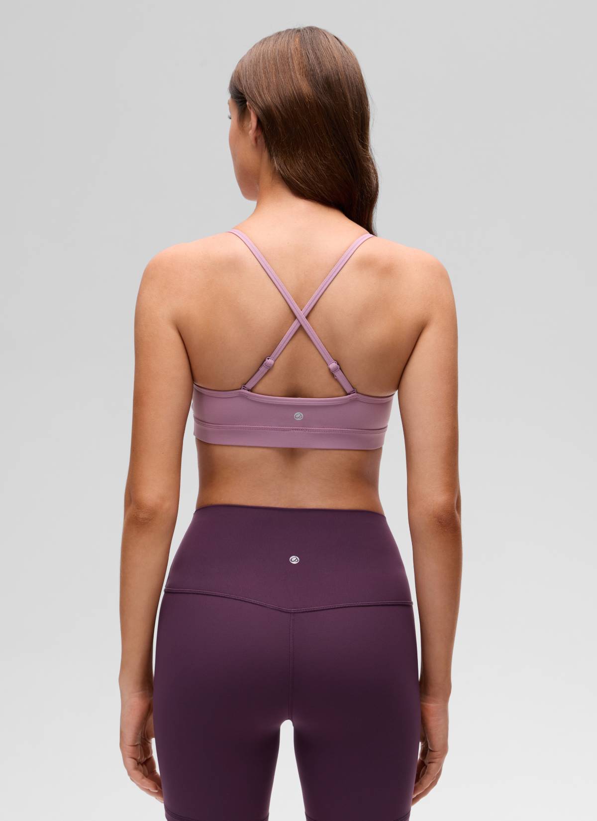 CRZ YOGA Butterluxe Womens V Neck Camisole Yoga Padded Sports Bra Light Lavender