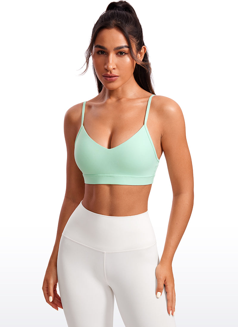 CRZ YOGA Butterluxe Womens V Neck Camisole Yoga Padded Sports Bra Mint Moment