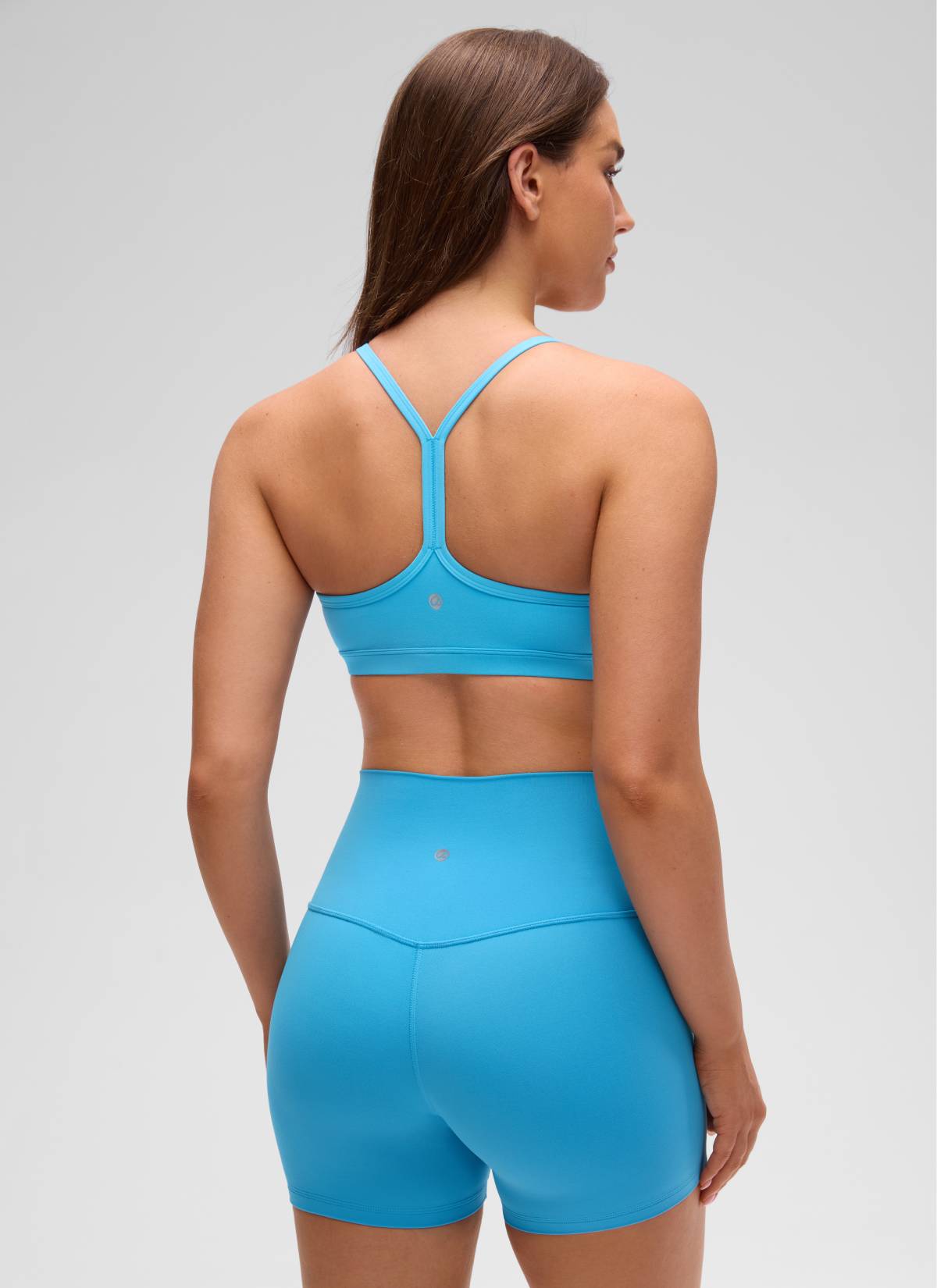 CRZ YOGA Butterluxe Womens Ruched V Neck Yoga Padded Sports Bra Kayak Blue