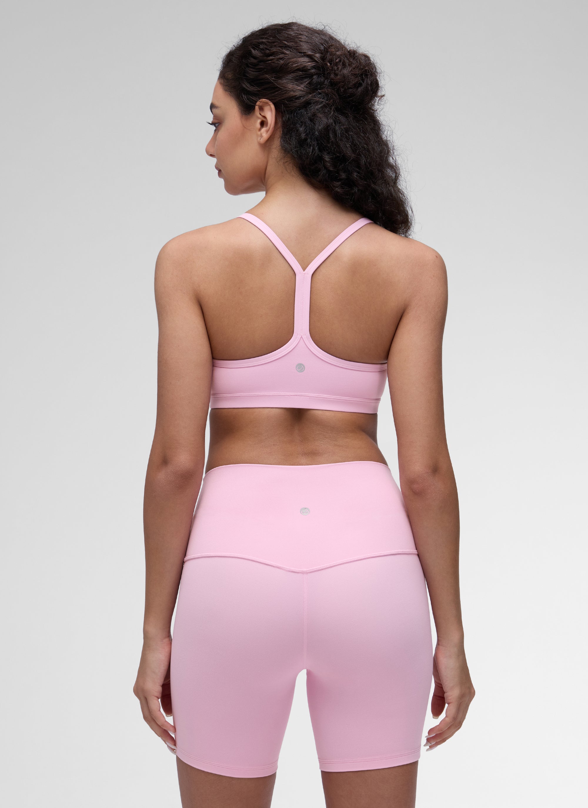CRZ YOGA Butterluxe Womens Ruched V Neck Yoga Padded Sports Bra Vita Pink