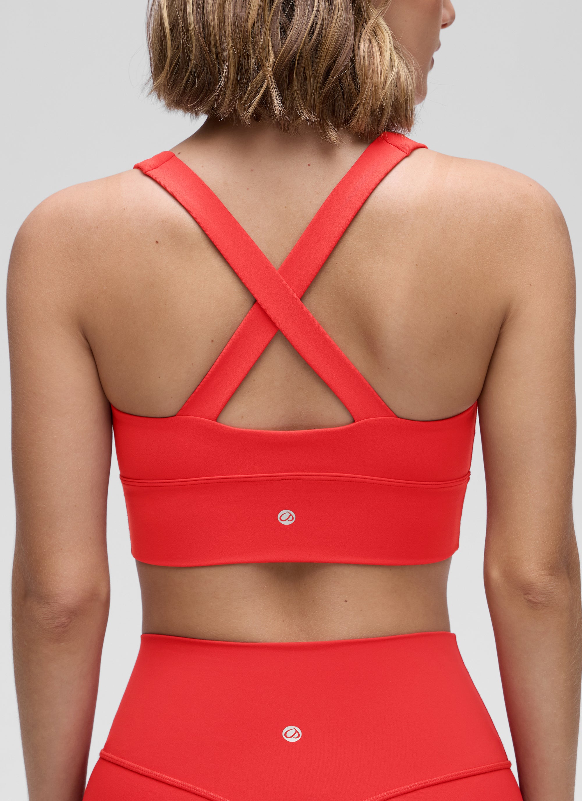 CRZ YOGA Women's Light Support Butterluxe Yoga Bra Ruched V Neck Deep Red