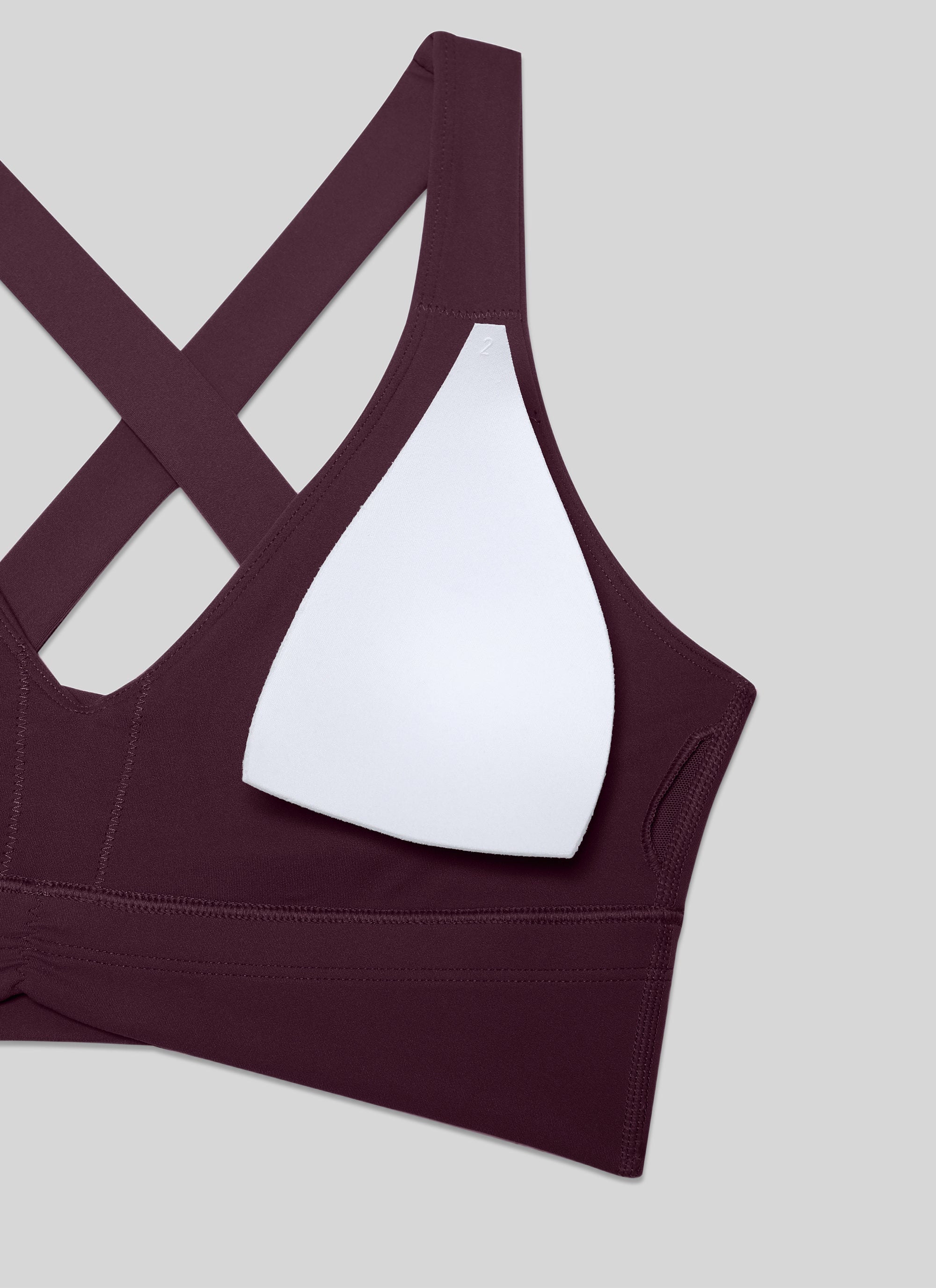 CRZ YOGA Women's Light Support Butterluxe Yoga Bra Ruched V Neck Deep Purple