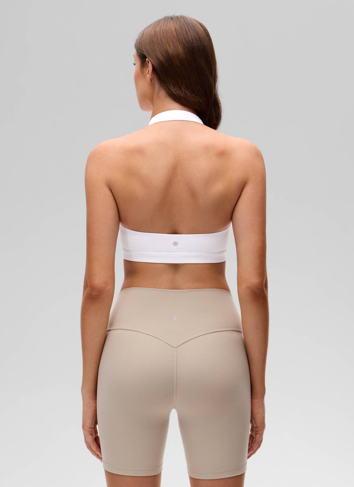 CRZ YOGA Womens Yoga Scoop Neck Padded Open Back Sports Bras White