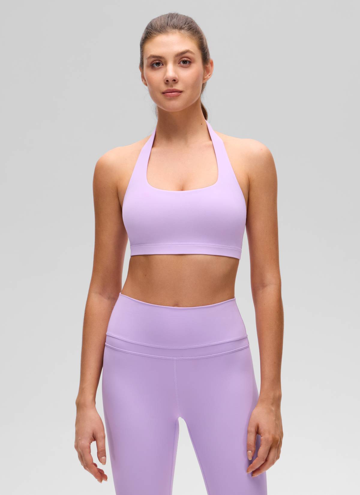 CRZ YOGA Womens Yoga Scoop Neck Padded Open Back Sports Bras Elfin Purple