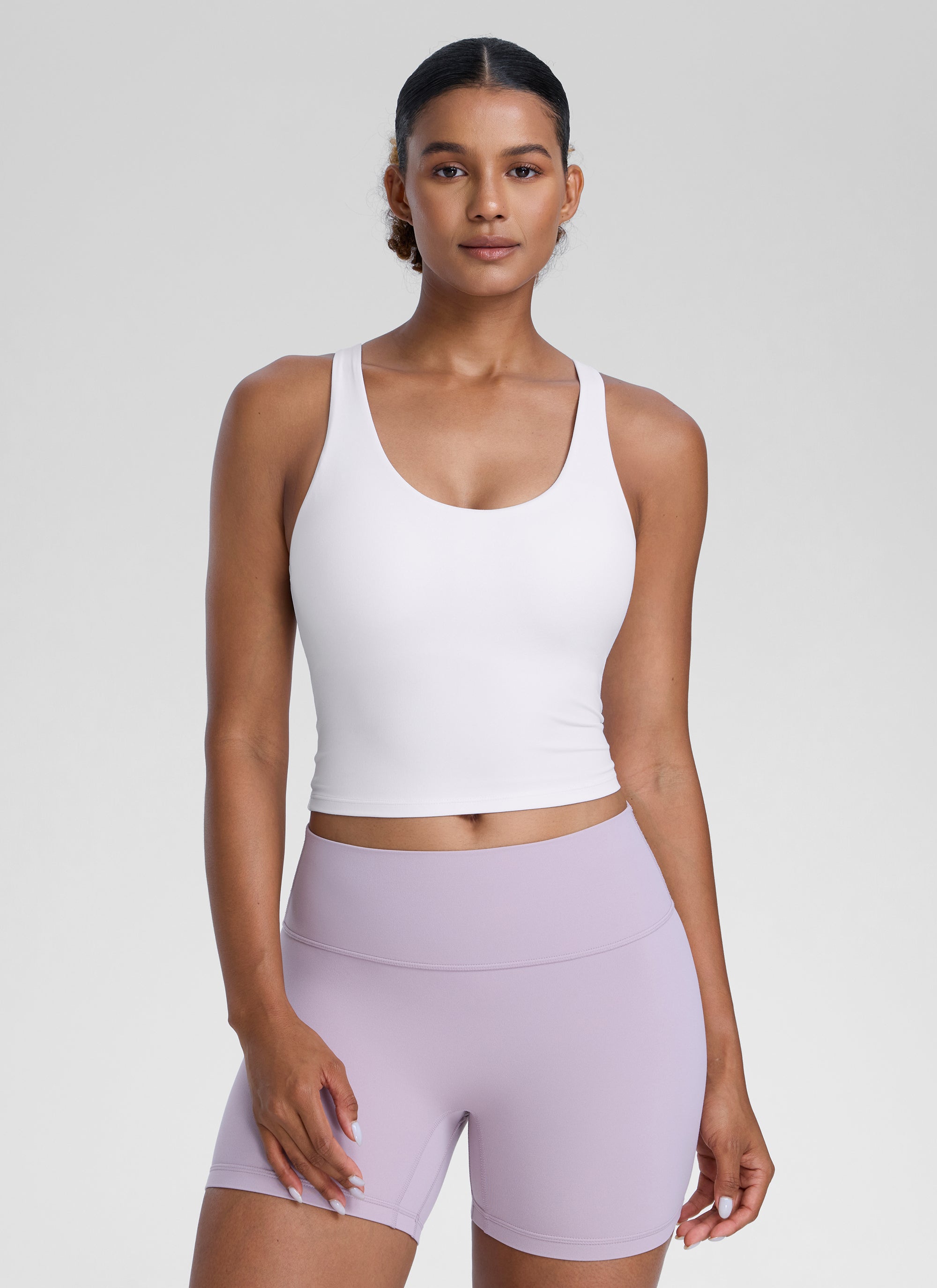 CRZ YOGA – Butterlift יוגה לנשים Butterlift U Butterlift , עם חזייה מובנית, בצבע לבן