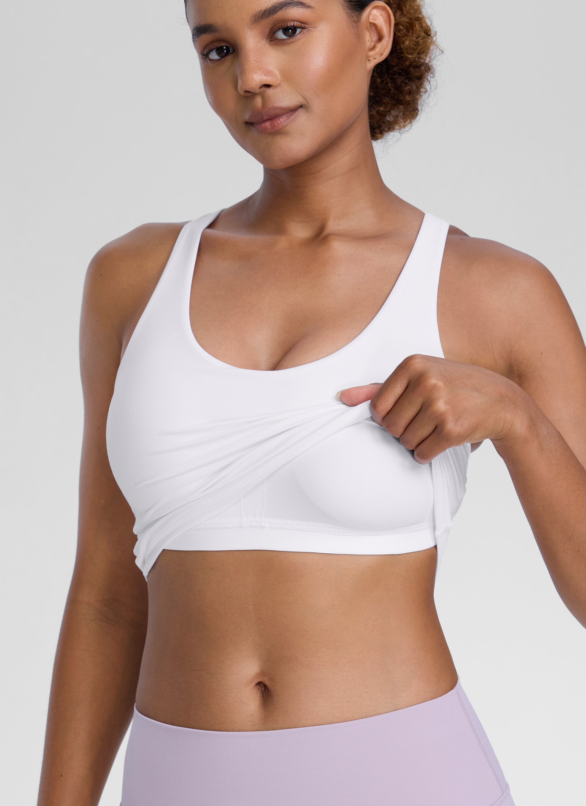 CRZ YOGA – Butterlift יוגה לנשים Butterlift U Butterlift , עם חזייה מובנית, בצבע לבן