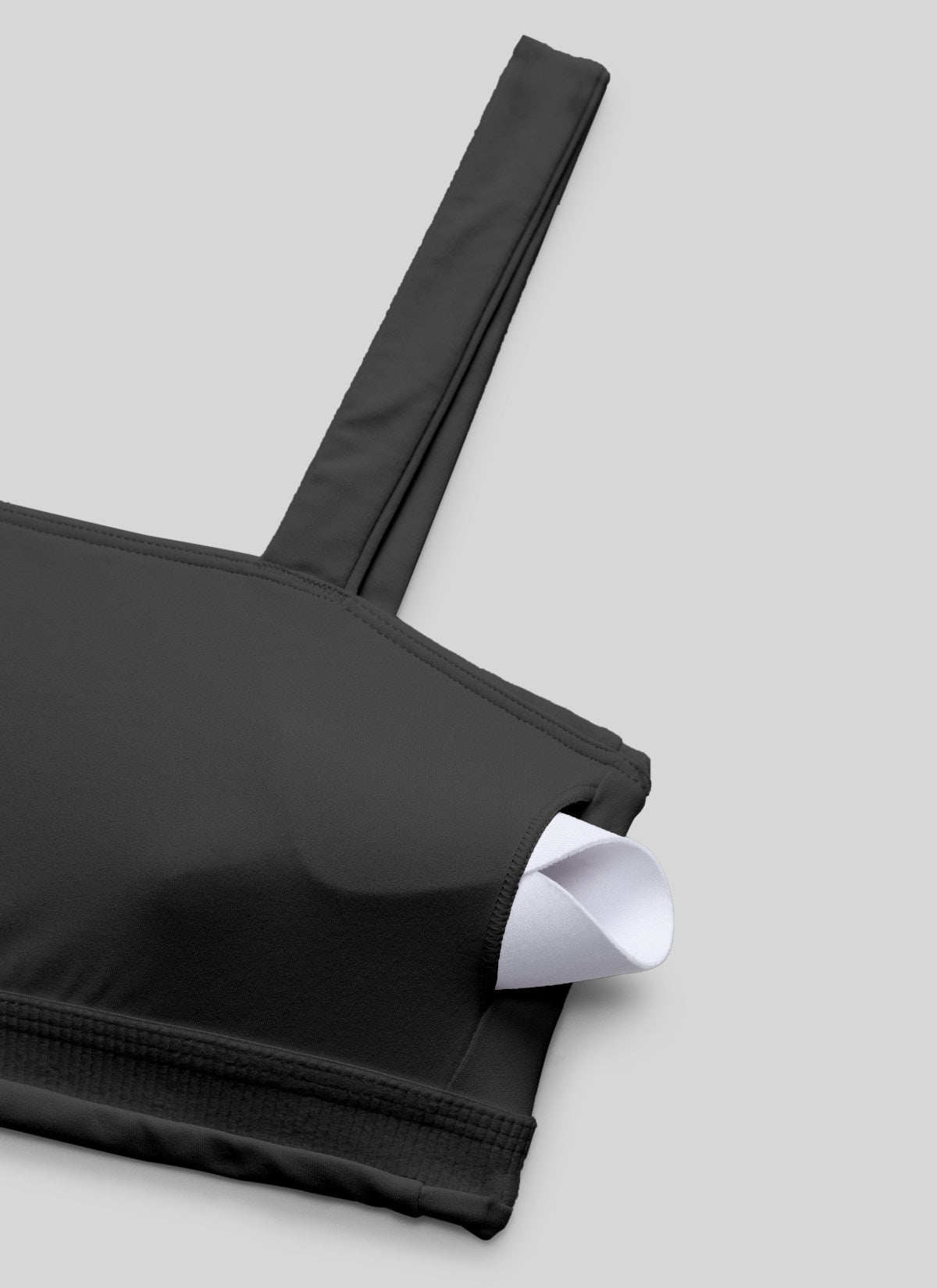 CRZ YOGA Women's Butterlift Workout Square Neck Built in Sports Bra Black