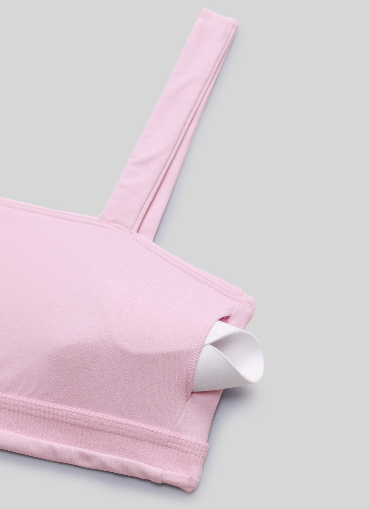 CRZ YOGA Women's Butterlift Workout Square Neck Built in Sports Bra Milk Pink