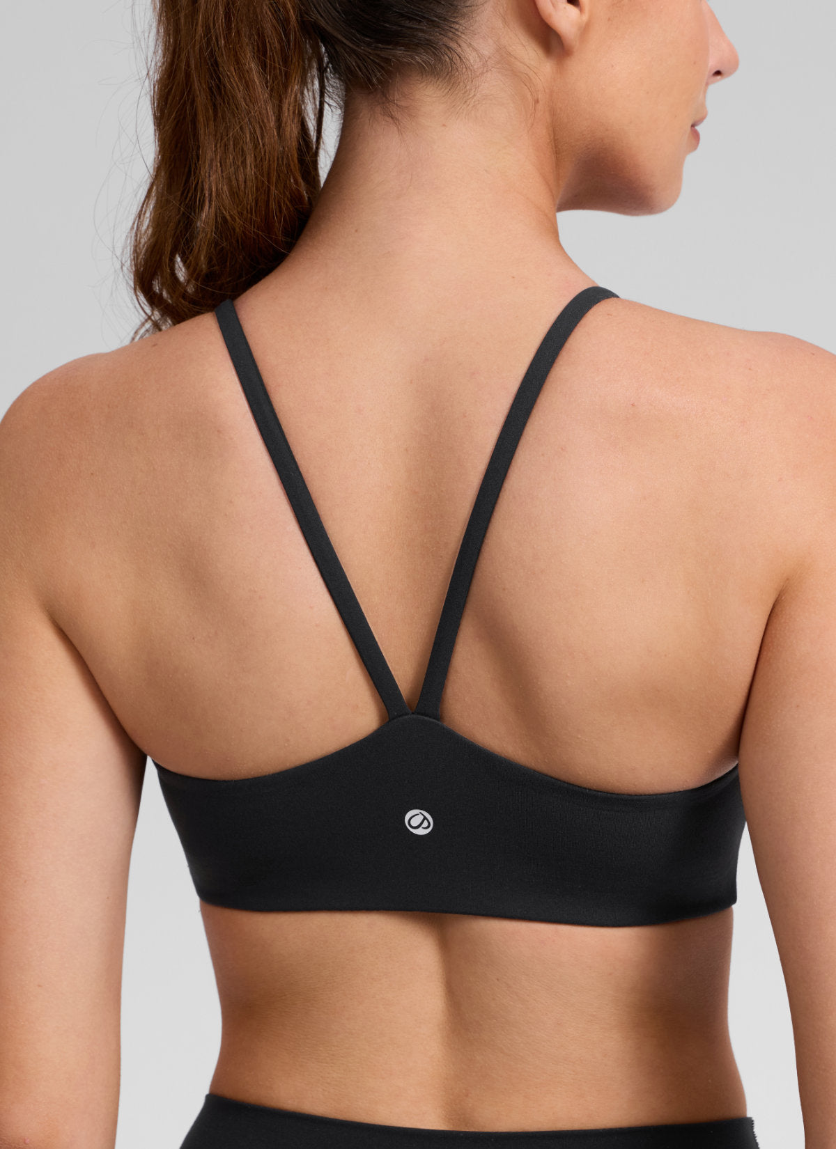 CRZ YOGA Women's Butterlift® Yoga V Back Double Lined Sports Bra Black