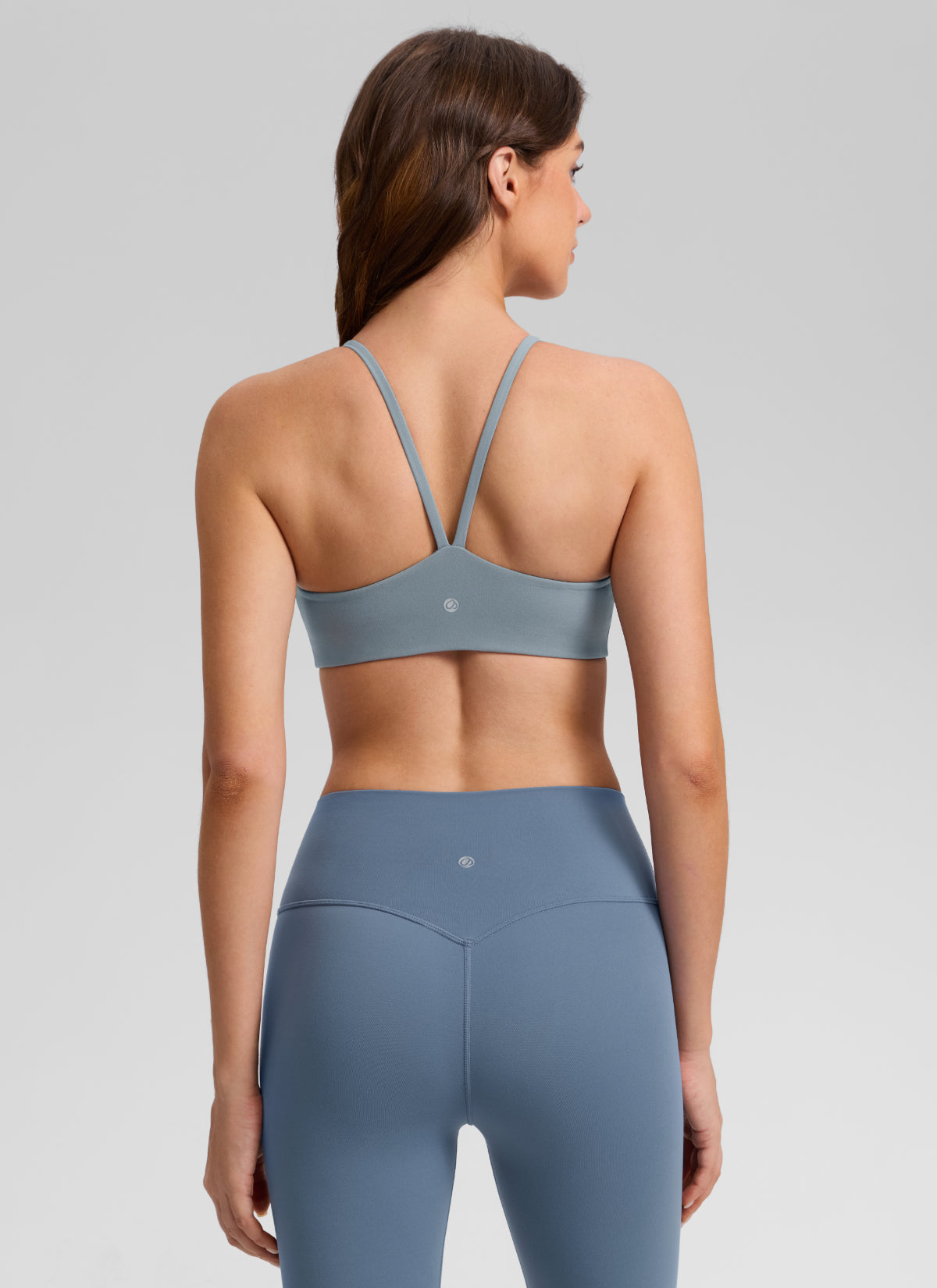 CRZ YOGA Women's Butterlift® Yoga V Back Double Lined Sports Bra Belgian Blue