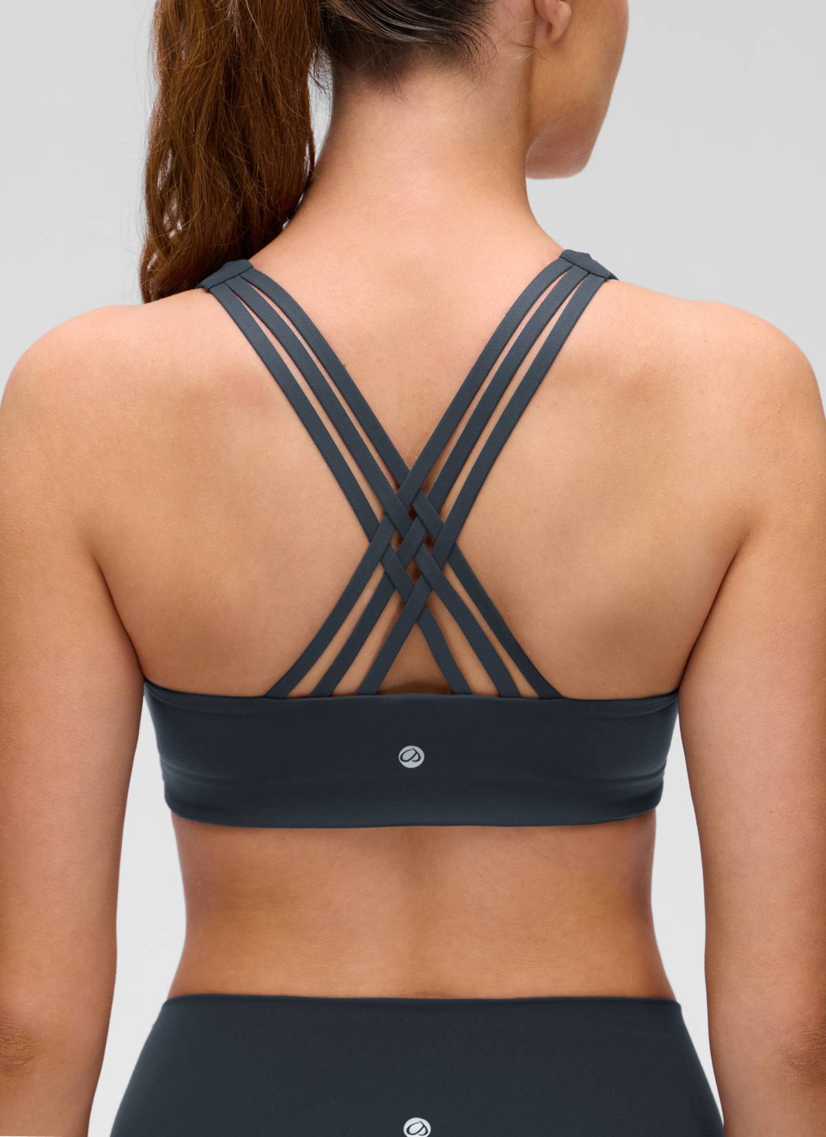 CRZ YOGA Women's Butterluxe Yoga V Neck Strappy Back Sports Bra True Navy