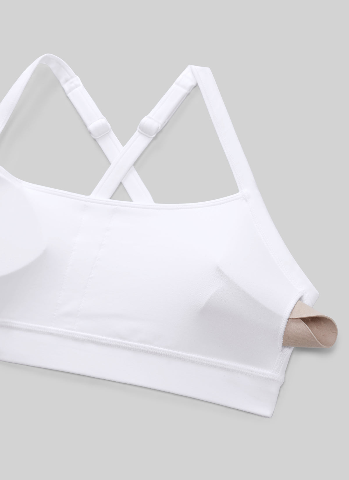 CRZ YOGA – חזיית ספורט לנשים Butterlift , עם צווארון U, גב מצטלבים ופתח בצורת מפתח, בצבע לבן