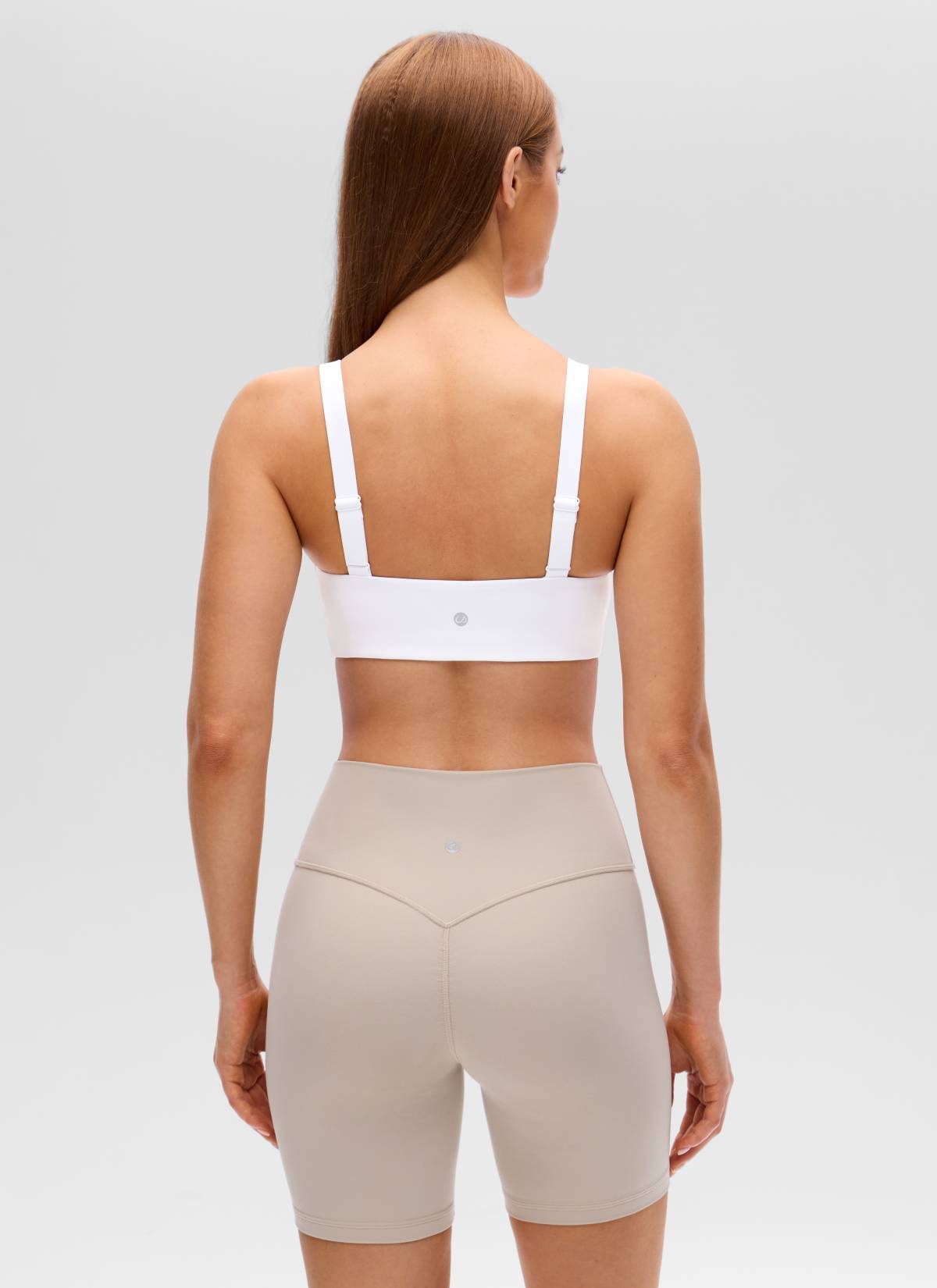 CRZ YOGA Women's Butterluxe Yoga U Neck Square Back Sports Bra White