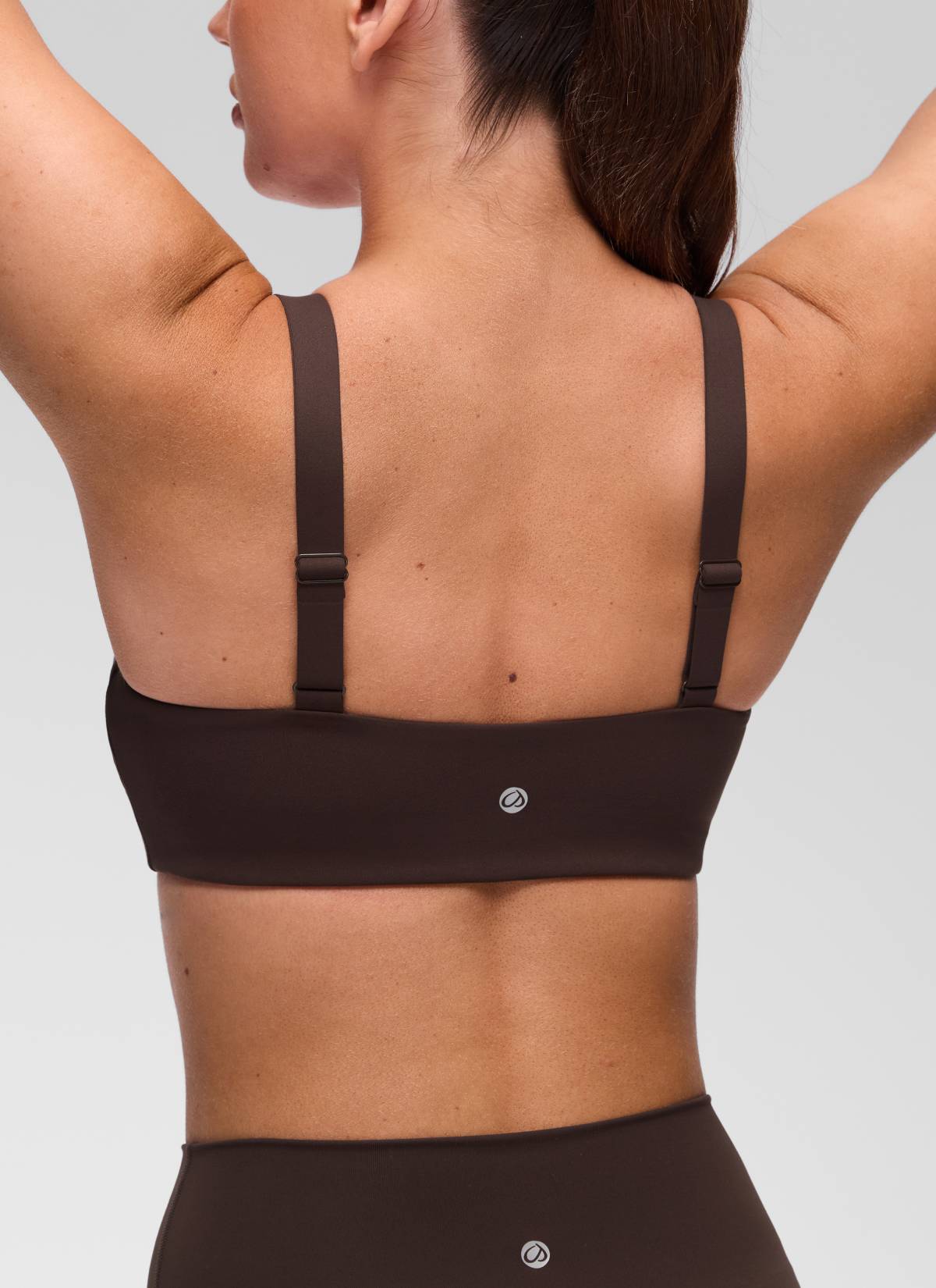 CRZ YOGA Women's Butterluxe Yoga U Neck Square Back Sports Bra Hot Fudge Brown