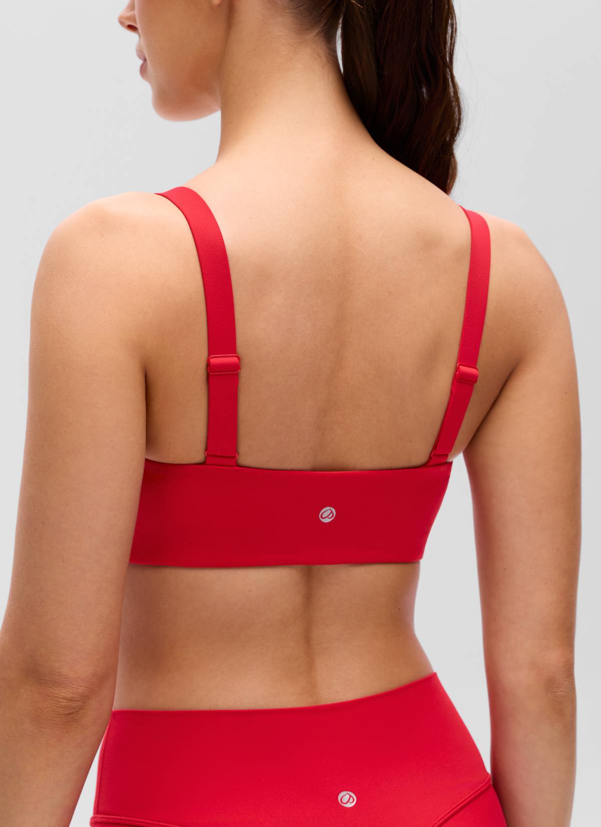 CRZ YOGA Women's Butterluxe Yoga U Neck Square Back Sports Bra Aurora Red