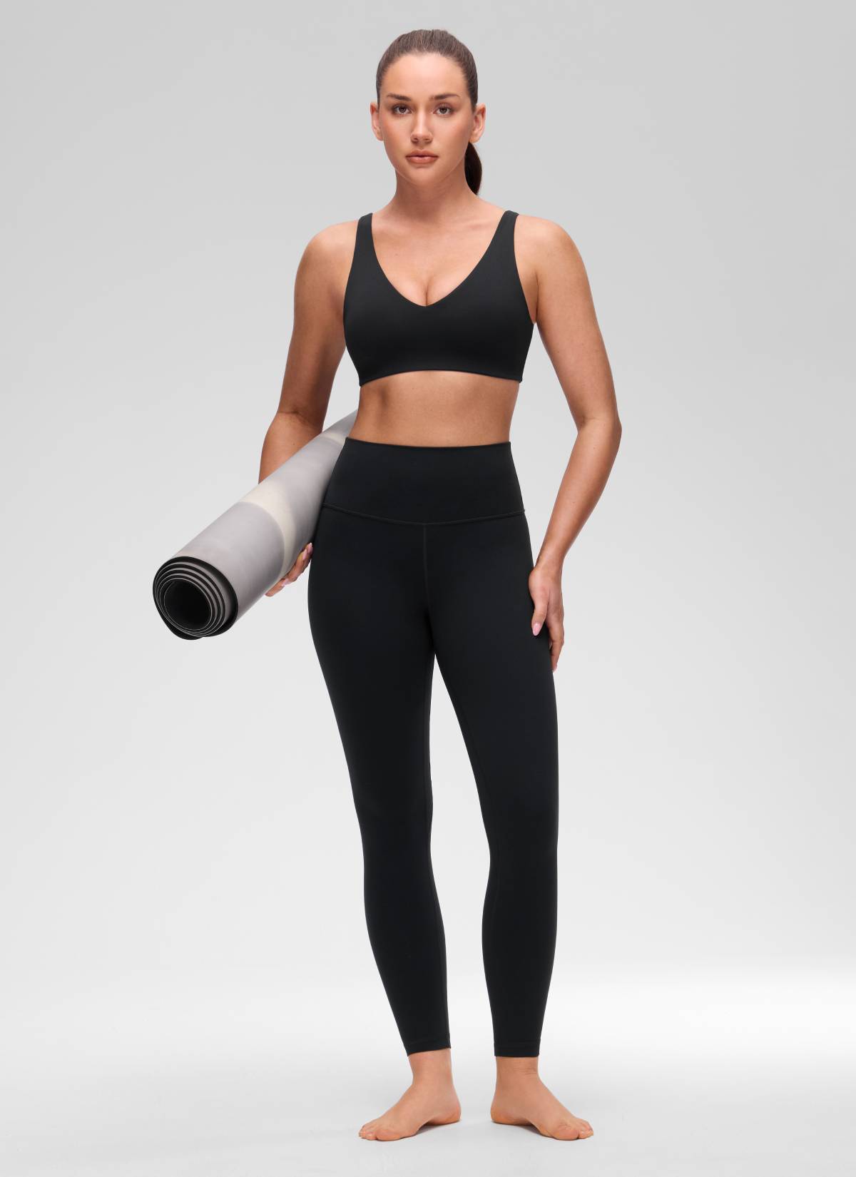 CRZ YOGA Women's Butterluxe Yoga U Back Sports Bra Light Support Black