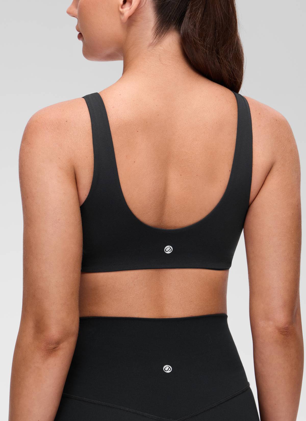 CRZ YOGA Women's Butterluxe Yoga U Back Sports Bra Light Support Black